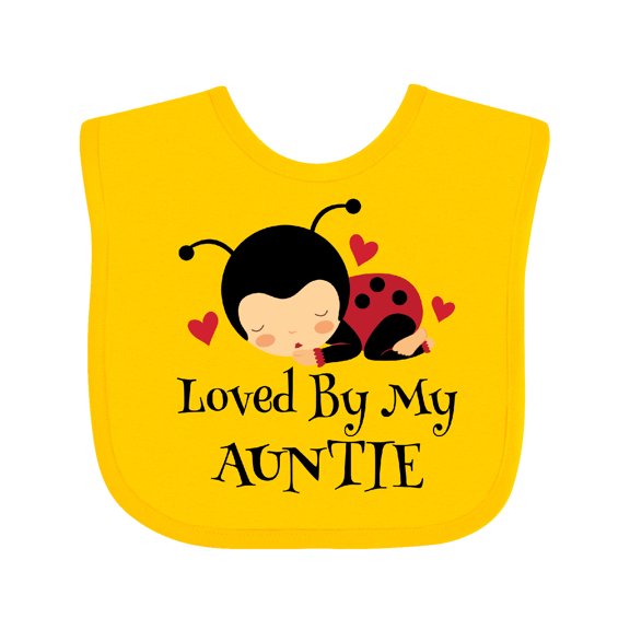Inktastic Loved by My Auntie Ladybug Boys or Girls Baby Bib