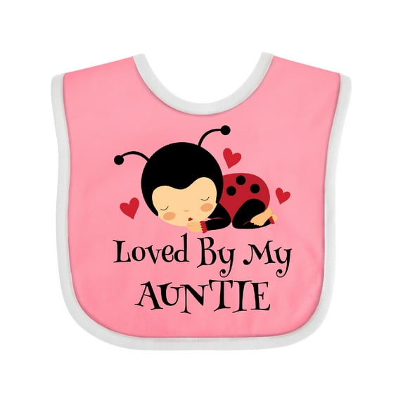 Inktastic Loved by My Auntie Ladybug Boys or Girls Baby Bib