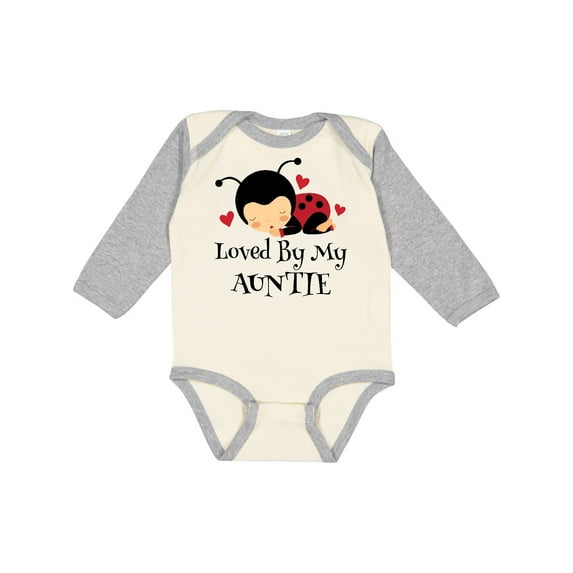 Inktastic Loved by My Auntie Ladybug Boys or Girls Long Sleeve Baby Bodysuit