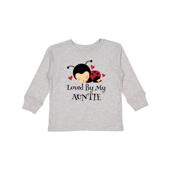 Inktastic Loved by My Auntie Ladybug Boys or Girls Long Sleeve Toddler T-Shirt