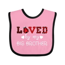 Inktastic Loved by My Big Brother Cute Ladybug Boys or Girls Baby Bib