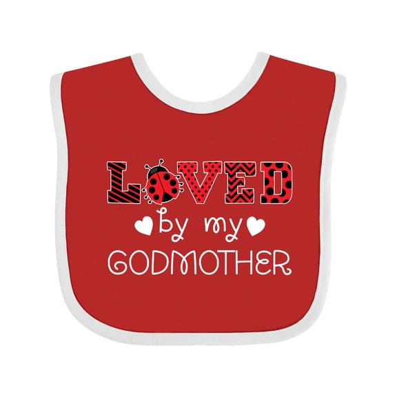 Inktastic Loved by My Godmother Cute Ladybug Boys or Girls Baby Bib
