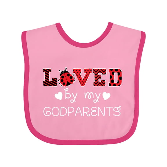 Inktastic Loved by My Godparents Cute Ladybug Boys or Girls Baby Bib