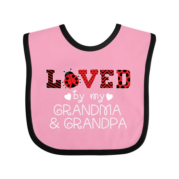 Inktastic Loved by My Grandma and Grandpa Cute Ladybug Boys or Girls Baby Bib