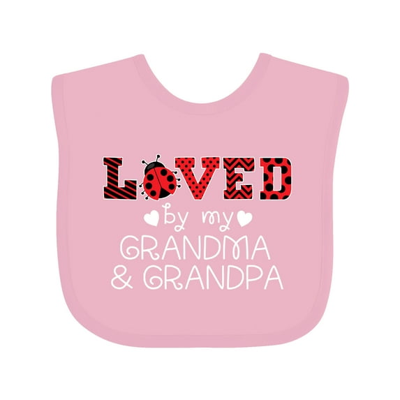 Inktastic Loved by My Grandma and Grandpa Cute Ladybug Boys or Girls Baby Bib
