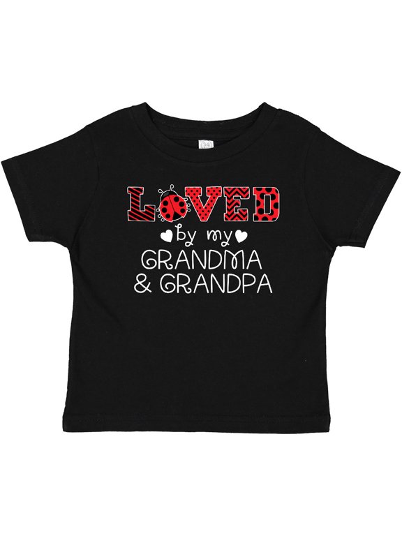 Loved by My Grandma and Grandpa Cute Ladybug Boys or Girls Baby T-Shirt