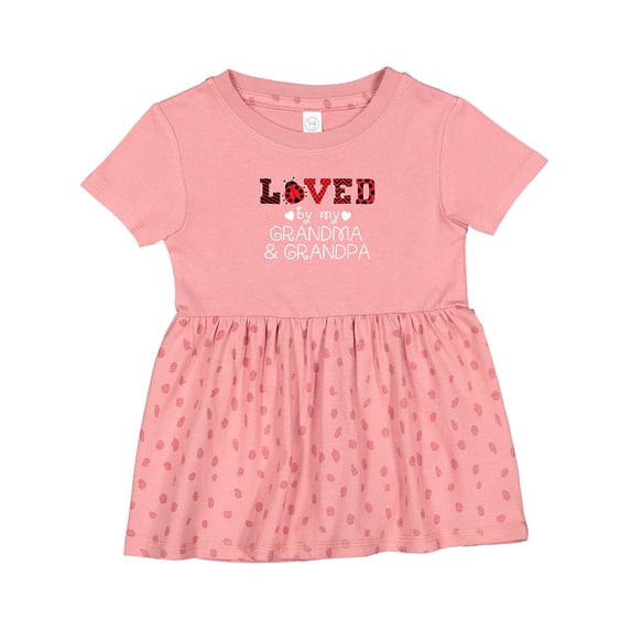 Inktastic Loved by My Grandma and Grandpa Cute Ladybug Girls Baby Dress