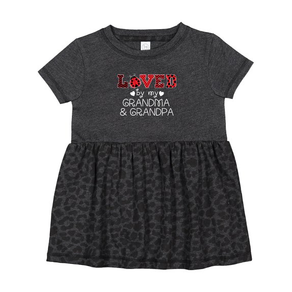 Inktastic Loved by My Grandma and Grandpa Cute Ladybug Girls Baby Dress