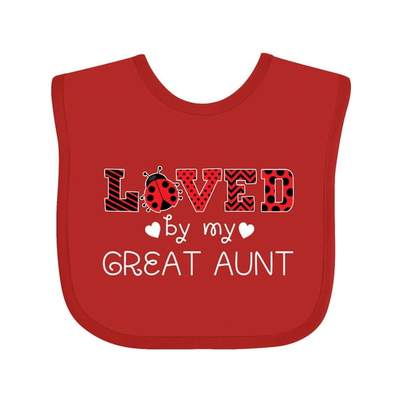 Inktastic Loved by My Great Aunt Cute Ladybug Boys or Girls Baby Bib