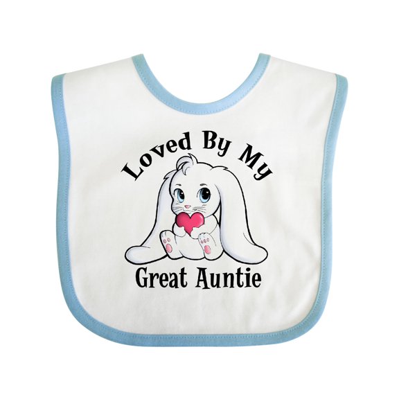 Inktastic Loved by My Great Auntie Bunny Rabbit Boys or Girls Baby Bib