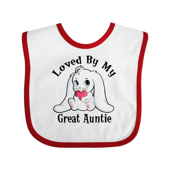 Inktastic Loved by My Great Auntie Bunny Rabbit Boys or Girls Baby Bib
