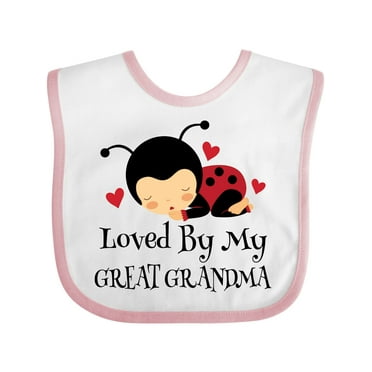 Inktastic Loved by My Great Grandma Girls Baby Bib