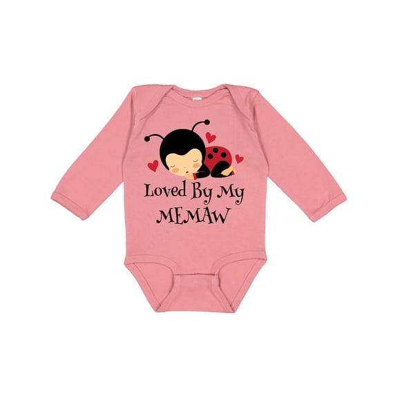 Inktastic Loved by My Memaw Grandchild Girls Long Sleeve Baby Bodysuit