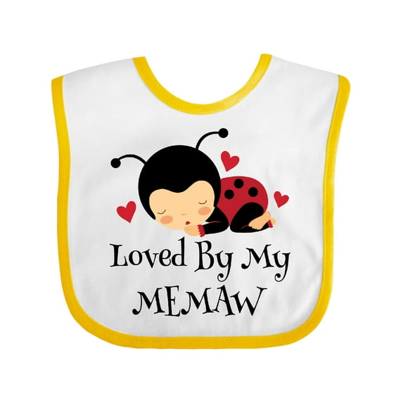 Inktastic Loved by My Memaw Grandchild Girls Baby Bib