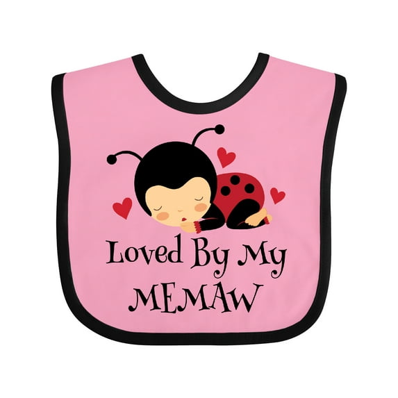 Inktastic Loved by My Memaw Grandchild Girls Baby Bib