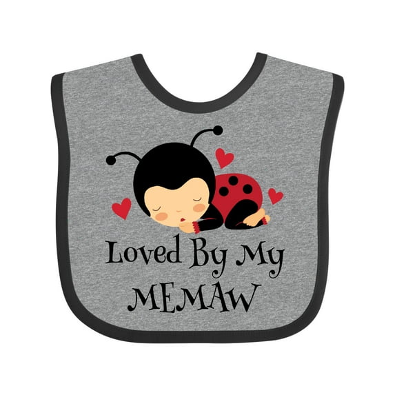 Inktastic Loved by My Memaw Grandchild Girls Baby Bib