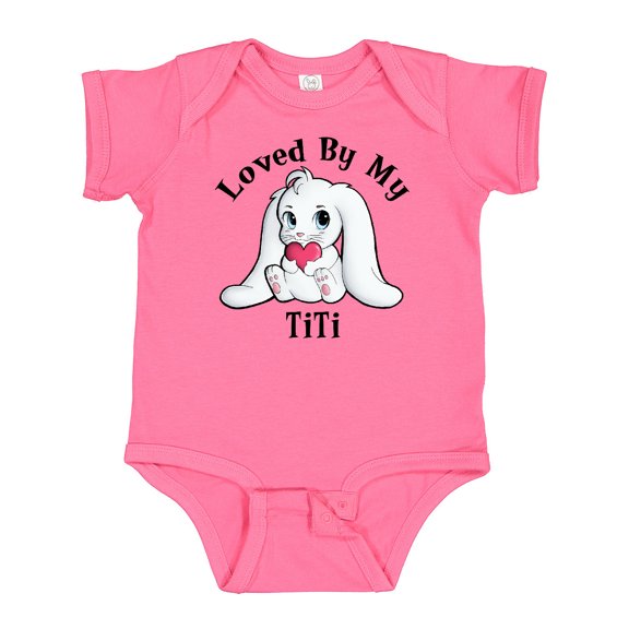 Inktastic Loved by My TiTi Bunny Rabbit Boys or Girls Baby Bodysuit
