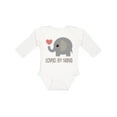 thumbnail image 1 of Inktastic Loved by Nana Grandchild Elephant Boys or Girls Long Sleeve Baby Bodysuit, 1 of 5