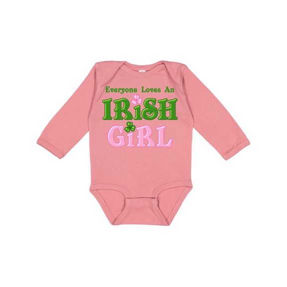 Inktastic Loves an Irish Girl Girls Long Sleeve Baby Bodysuit
