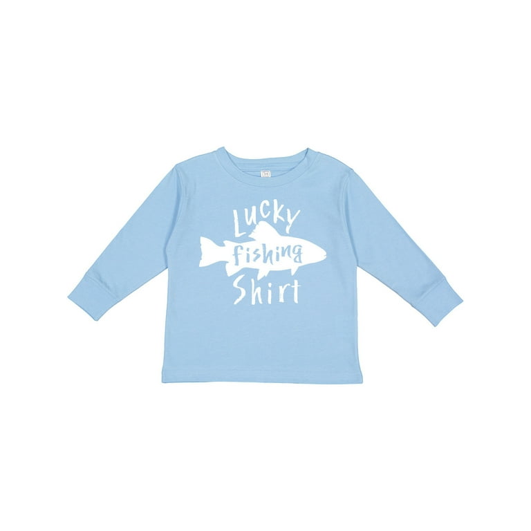Inktastic Lucky Fishing Shirt- Fish Boys or Girls Long Sleeve Toddler  T-Shirt