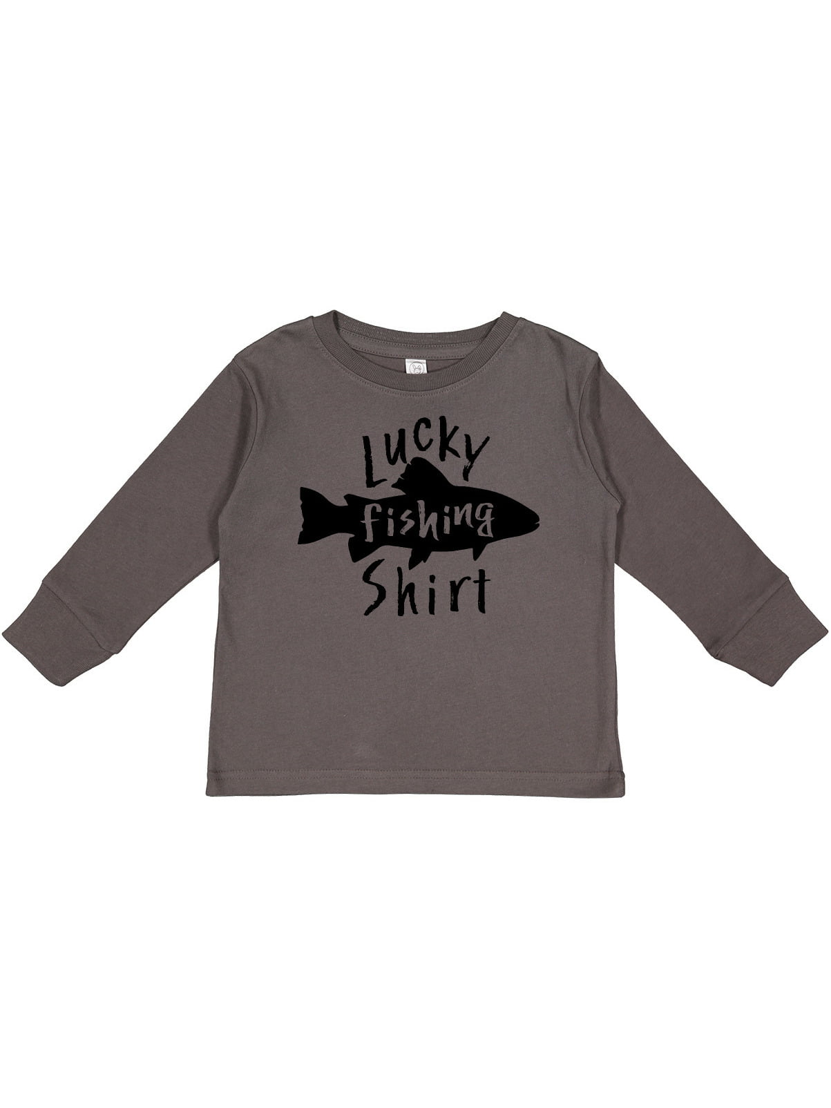 Inktastic Leaping Bass Fish- Fishing Illustration Boys or Girls Long Sleeve Toddler T-Shirt, Toddler Boy's, Size: 3T, Black