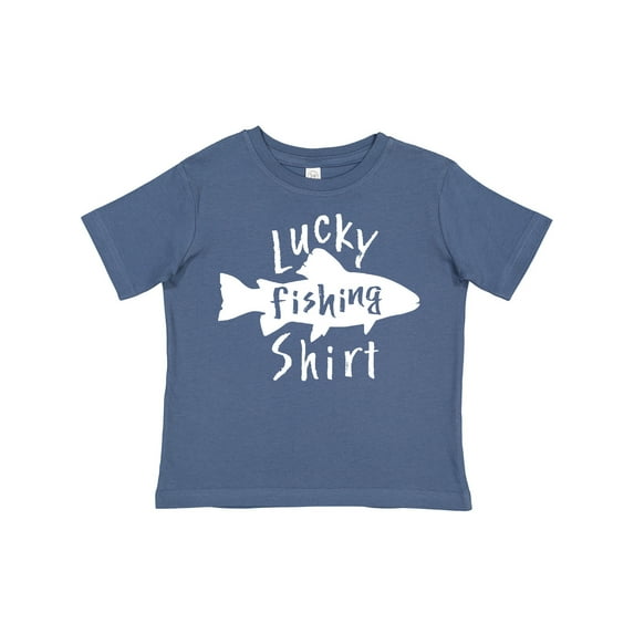 Inktastic Lucky Fishing Shirt Fish Boys or Girls Toddler T-Shirt