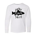 thumbnail image 1 of Inktastic Lucky Fishing Shirt Fish Long Sleeve Youth T-Shirt, 1 of 5
