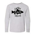 thumbnail image 1 of Inktastic Lucky Fishing Shirt Fish Long Sleeve Youth T-Shirt, 1 of 5