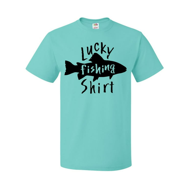 Inktastic Lucky Fishing Shirt- Fish T-Shirt 