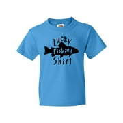 Inktastic Lucky Fishing Shirt- Fish Youth T-Shirt