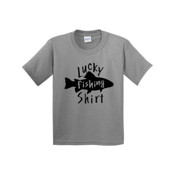 Inktastic Lucky Fishing Shirt Fish Youth T-Shirt