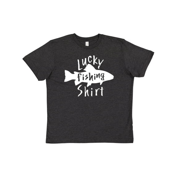 Inktastic Lucky Fishing Shirt- Fish Youth T-Shirt