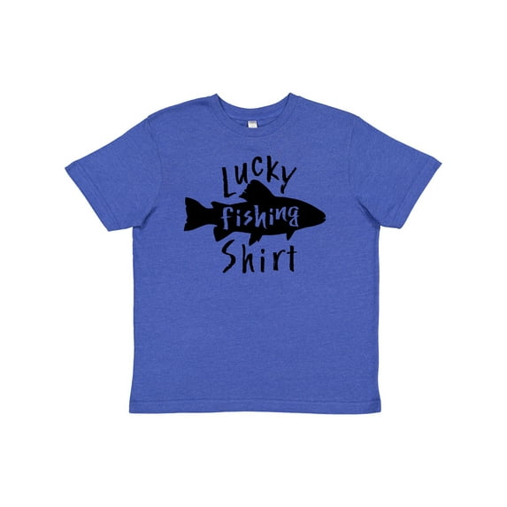Inktastic Lucky Fishing Shirt Fish Youth T-Shirt