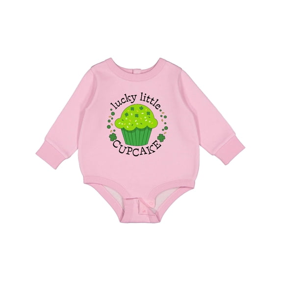 Inktastic Lucky Little Cupcake St. Patrick's Day Baby Fleece Bodysuit