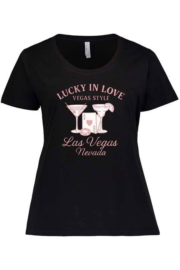 Lucky in Love Vegas Style Las Vegas Nevada Women's Plus Size T-Shirt