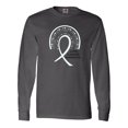 thumbnail image 1 of Inktastic Lung Cancer Awareness Rainbow Ribbon with Hearts Long Sleeve T-Shirt, 1 of 4
