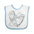 thumbnail image 1 of Inktastic Lung Cancer Awareness White Ribbon Around Heart Boys or Girls Baby Bib, 1 of 4