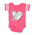 thumbnail image 1 of Inktastic Lung Cancer Awareness White Ribbon Around Heart Boys or Girls Baby Bodysuit, 1 of 5