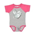 thumbnail image 1 of Inktastic Lung Cancer Awareness White Ribbon Around Heart Boys or Girls Baby Bodysuit, 1 of 5