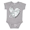 thumbnail image 1 of Inktastic Lung Cancer Awareness White Ribbon Around Heart Boys or Girls Baby Bodysuit, 1 of 5