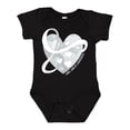 thumbnail image 1 of Inktastic Lung Cancer Awareness White Ribbon Around Heart Boys or Girls Baby Bodysuit, 1 of 5