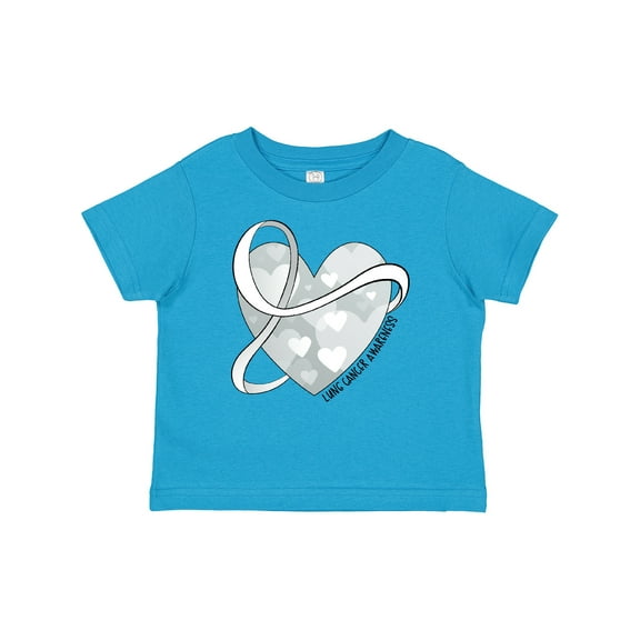 Inktastic Lung Cancer Awareness White Ribbon Around Heart Boys or Girls Baby T-Shirt