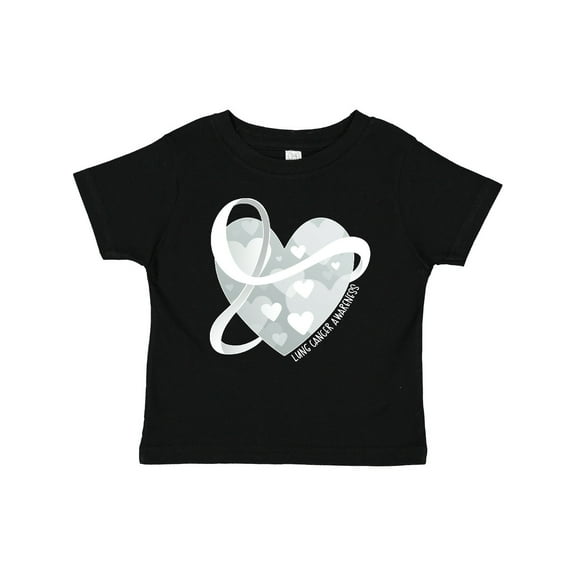 Inktastic Lung Cancer Awareness White Ribbon Around Heart Boys or Girls Baby T-Shirt