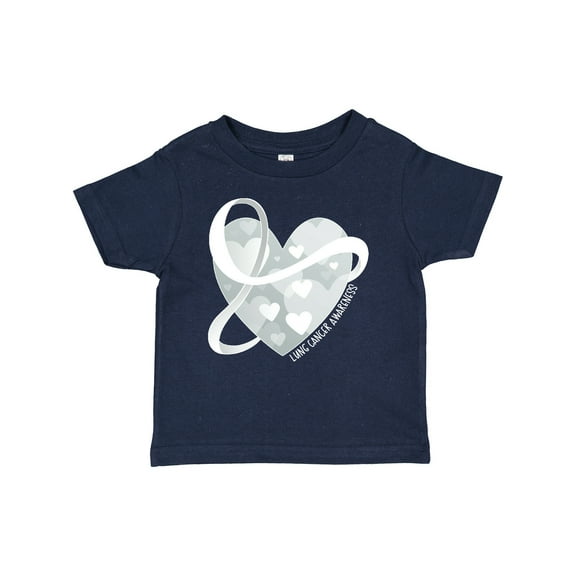 Inktastic Lung Cancer Awareness White Ribbon Around Heart Boys or Girls Baby T-Shirt