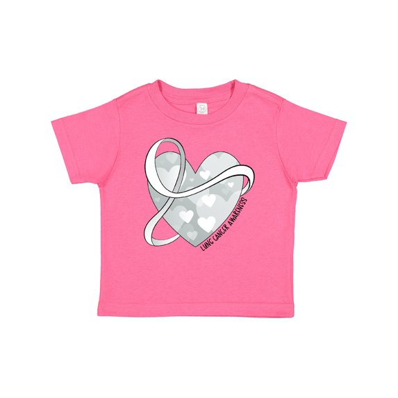 Inktastic Lung Cancer Awareness White Ribbon Around Heart Boys or Girls Baby T-Shirt