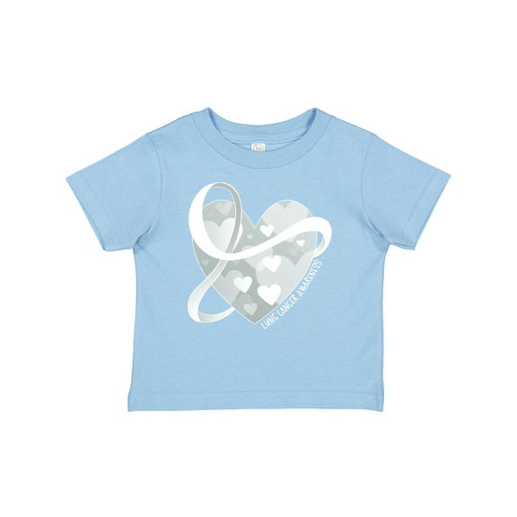 Inktastic Lung Cancer Awareness White Ribbon Around Heart Boys or Girls Baby T-Shirt