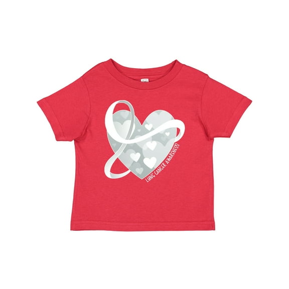 Inktastic Lung Cancer Awareness White Ribbon Around Heart Boys or Girls Baby T-Shirt