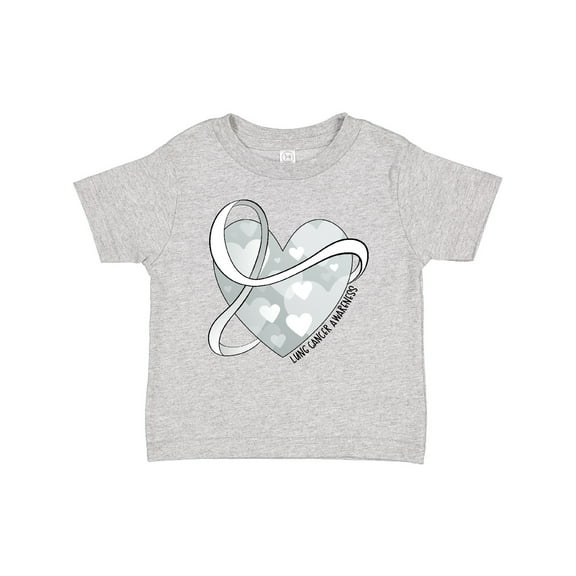 Inktastic Lung Cancer Awareness White Ribbon Around Heart Boys or Girls Baby T-Shirt