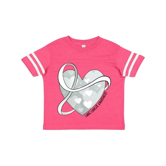 Inktastic Lung Cancer Awareness White Ribbon Around Heart Boys or Girls Toddler T-Shirt