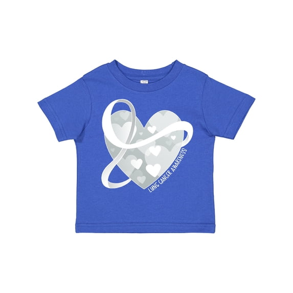 Inktastic Lung Cancer Awareness White Ribbon Around Heart Boys or Girls Toddler T-Shirt